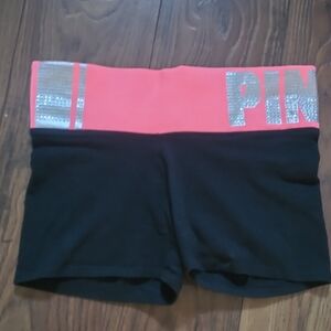 Victoria's Secret Black Shorts with Pink Waistband